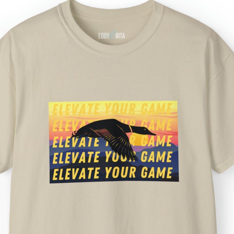 Elevate Your Game Duck Flying Men's Tee - Inspirational Outdoor Shirt - Eddy and Rita