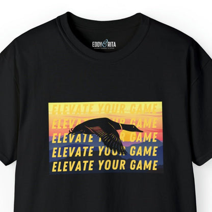 Elevate Your Game Duck Flying Men's Tee - Inspirational Outdoor Shirt - Eddy and Rita