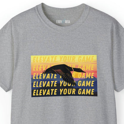 Elevate Your Game Duck Flying Men's Tee - Inspirational Outdoor Shirt - Eddy and Rita