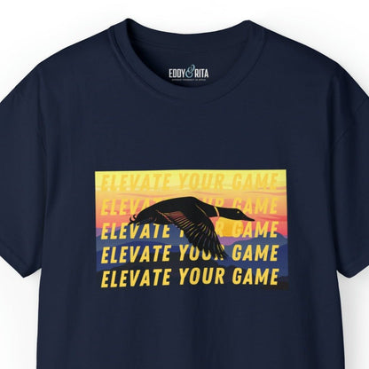 Elevate Your Game Duck Flying Men's Tee - Inspirational Outdoor Shirt - Eddy and Rita