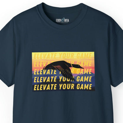 Elevate Your Game Duck Flying Men's Tee - Inspirational Outdoor Shirt - Eddy and Rita