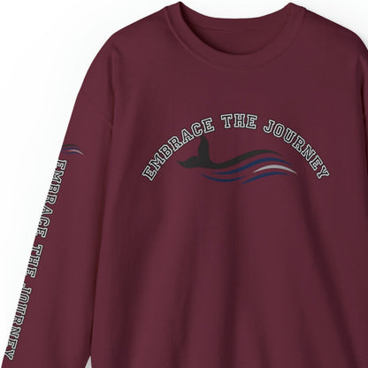 Embrace the Journey Men's Sweatshirt: Inspiring Whale & Sleeve Detail - Eddy and Rita