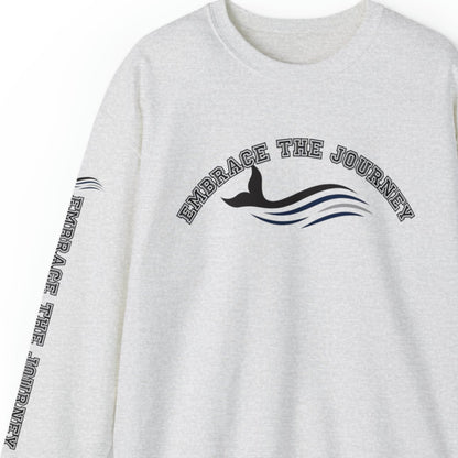 Embrace the Journey Men's Sweatshirt: Inspiring Whale & Sleeve Detail - Eddy and Rita