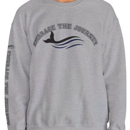 Embrace the Journey Men's Sweatshirt: Inspiring Whale & Sleeve Detail - Eddy and Rita