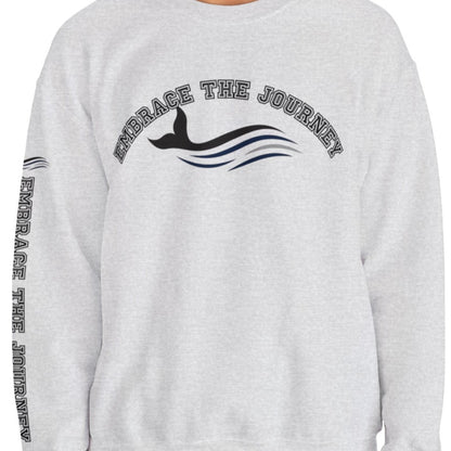 Embrace the Journey Men's Sweatshirt: Inspiring Whale & Sleeve Detail - Eddy and Rita