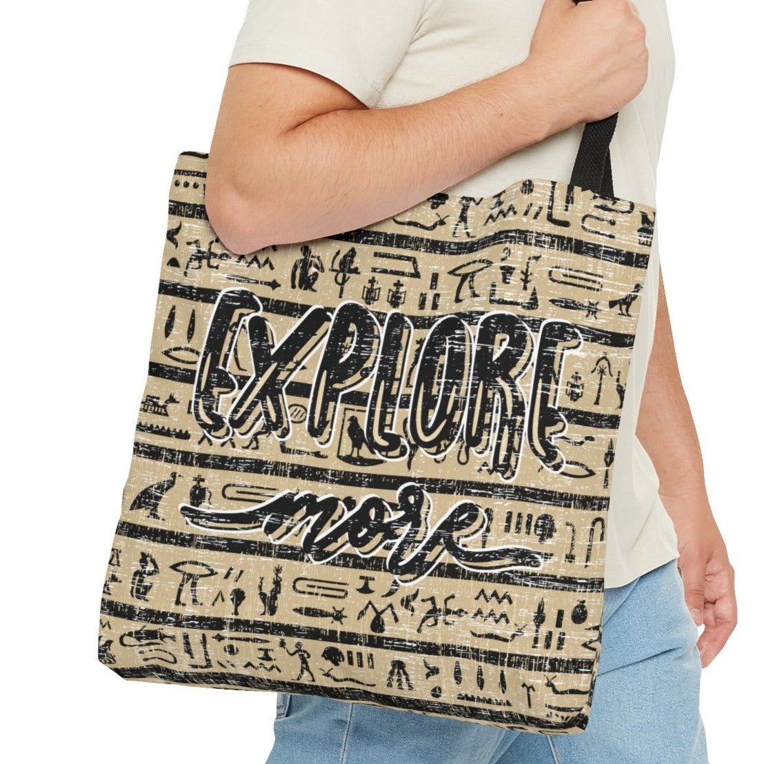 Explore More on Egyptian Hieroglyph Background Large Tote Bag - Adventure-Inspired Accessory - Eddy and Rita