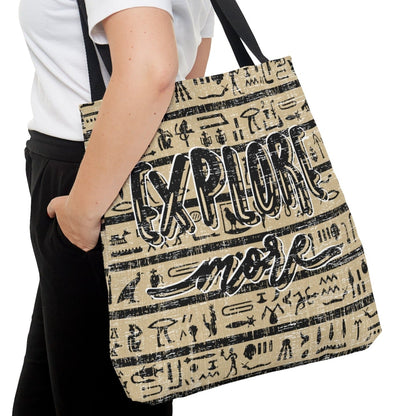 Explore More on Egyptian Hieroglyph Background Large Tote Bag - Adventure-Inspired Accessory - Eddy and Rita