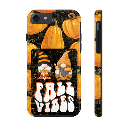 Fall Vibes Gnomes iPhone Case: Cozy Autumn Duo on Pumpkin Background - Eddy and Rita