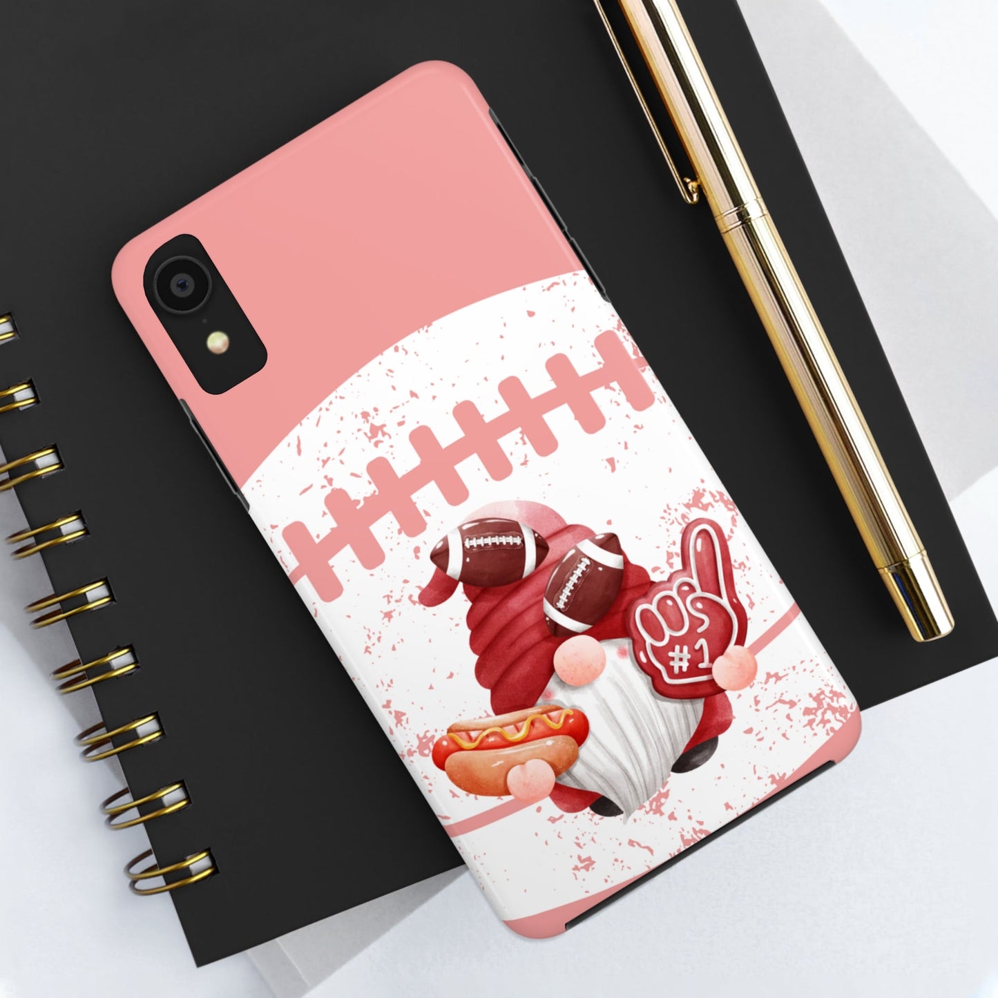 Football Fan Gnome Pink Cell Phone Case - Fun and Sporty Protective Cover - Eddy and Rita