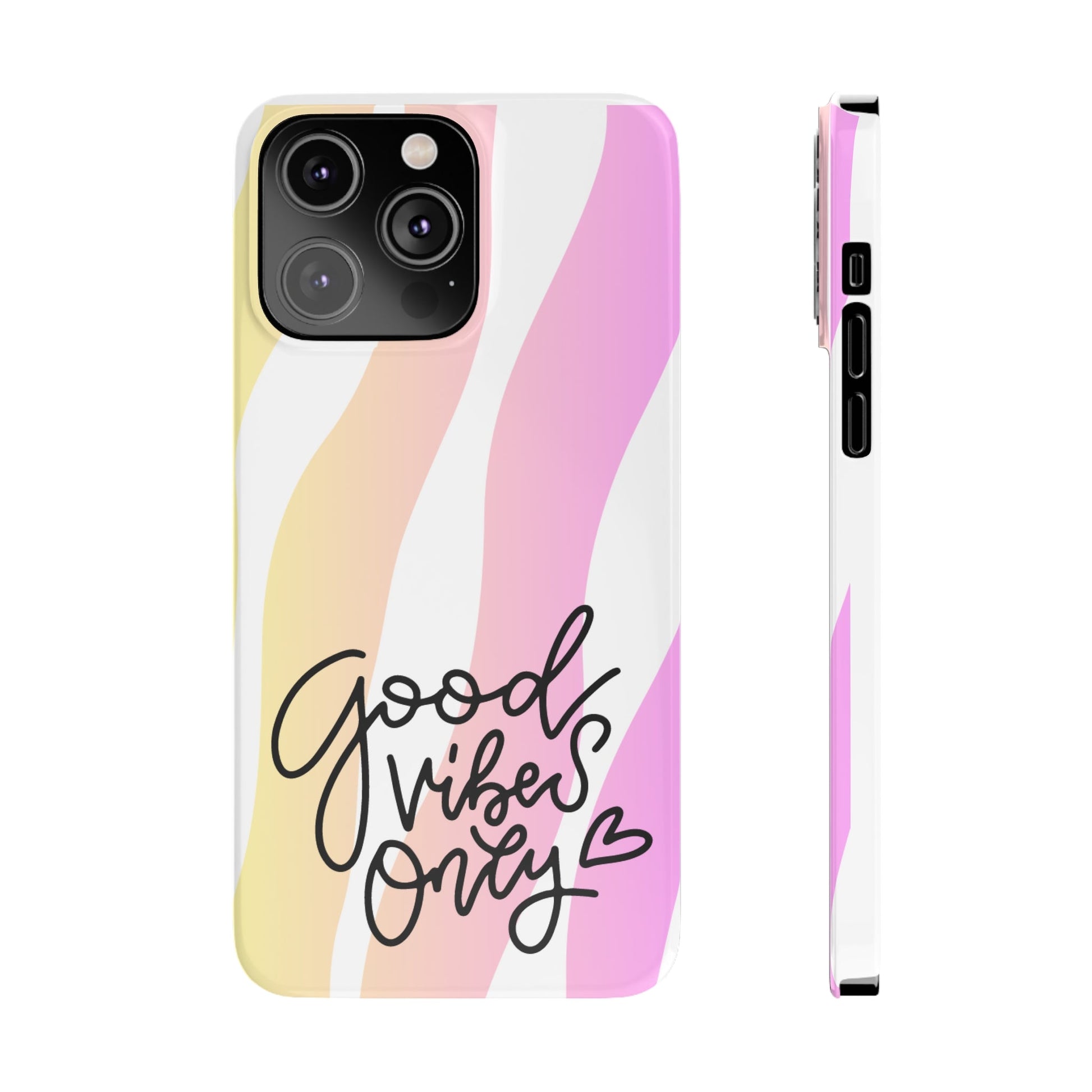 Good Vibes Only Pink Zebra iPhone Case - Stylish and Positive Protective Cover - Eddy and Rita