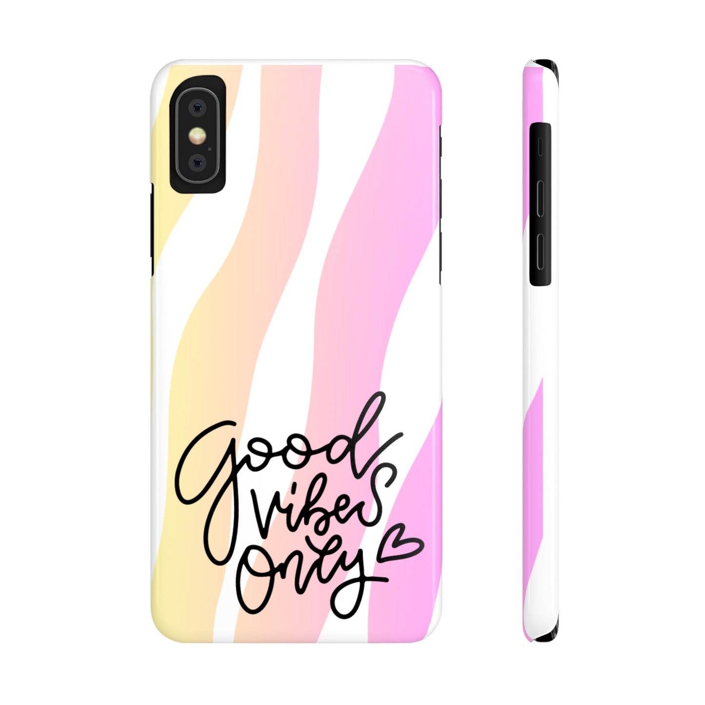 Good Vibes Only Pink Zebra iPhone Case - Stylish and Positive Protective Cover - Eddy and Rita