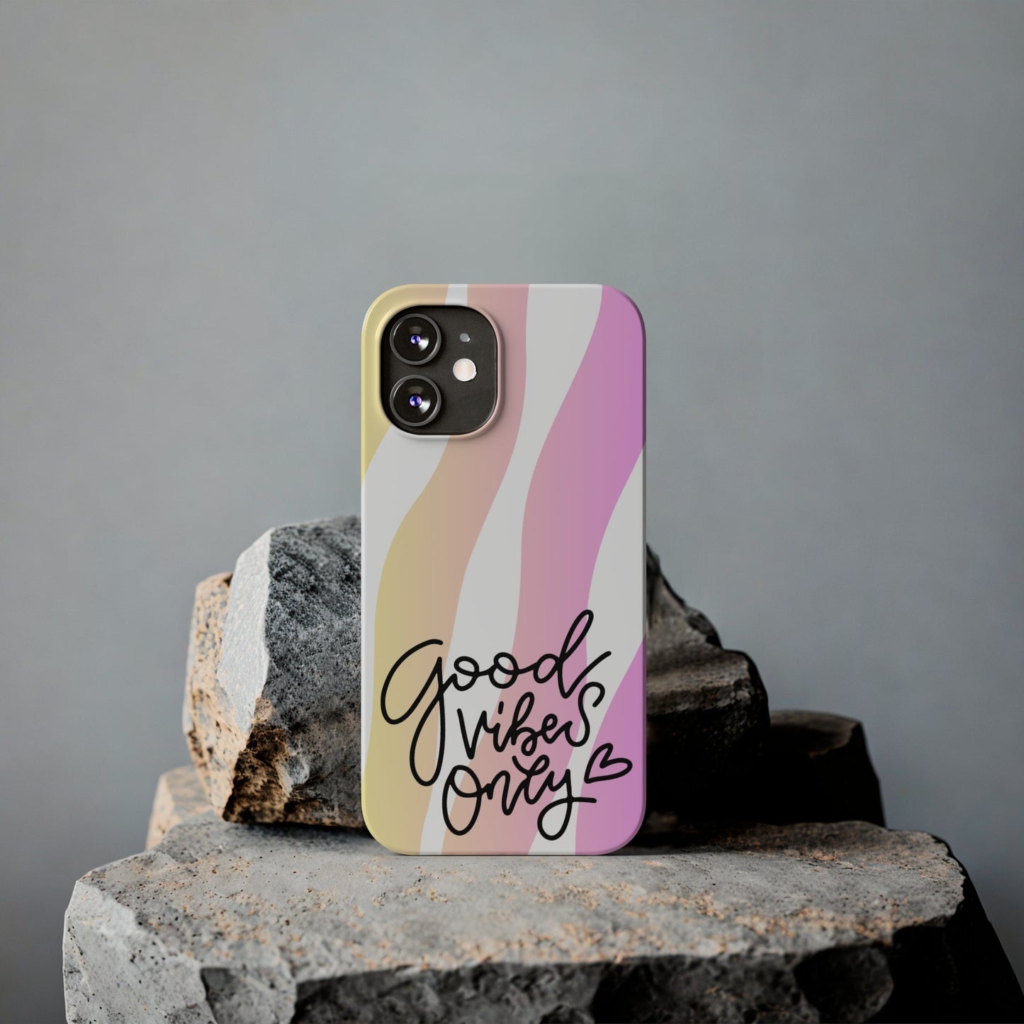 Good Vibes Only Pink Zebra iPhone Case - Stylish and Positive Protective Cover - Eddy and Rita