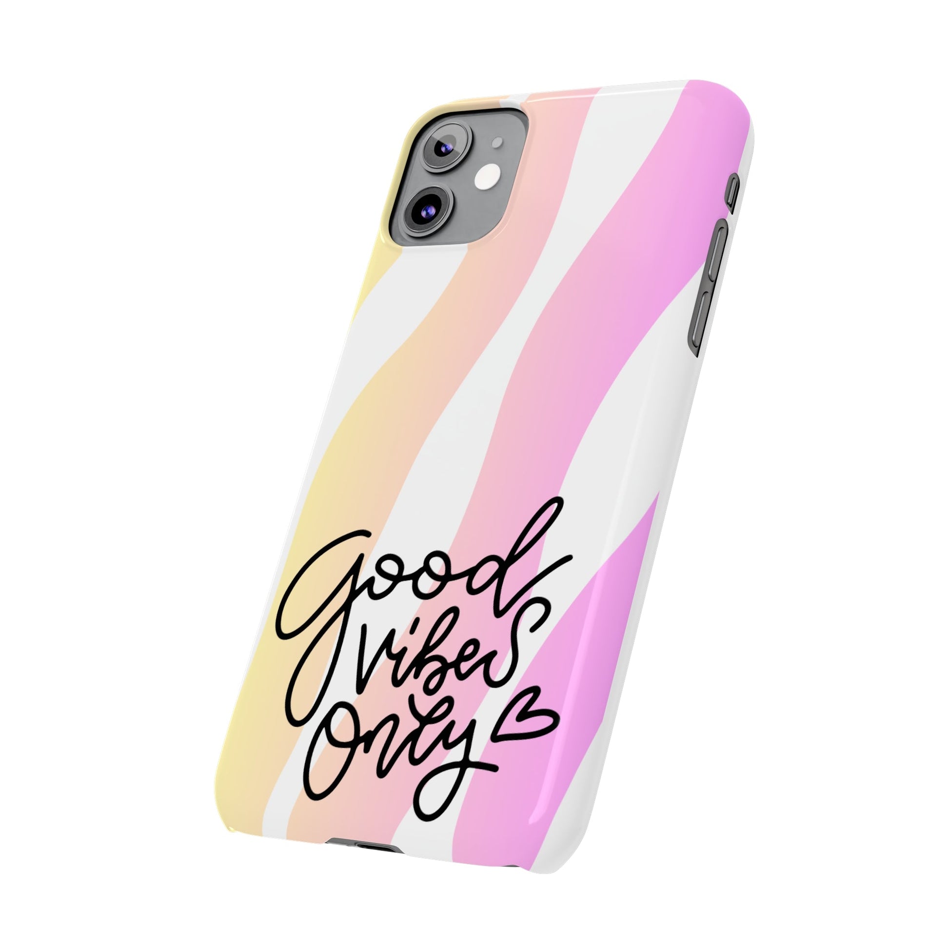 Good Vibes Only Pink Zebra iPhone Case - Stylish and Positive Protective Cover - Eddy and Rita