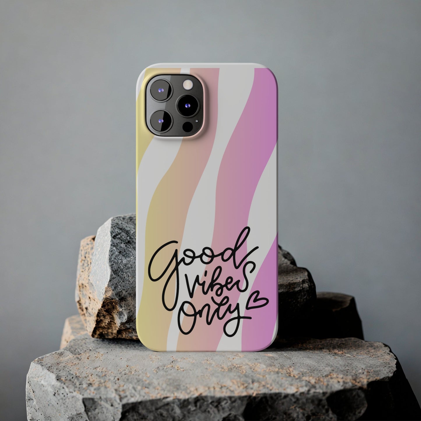 Good Vibes Only Pink Zebra iPhone Case - Stylish and Positive Protective Cover - Eddy and Rita