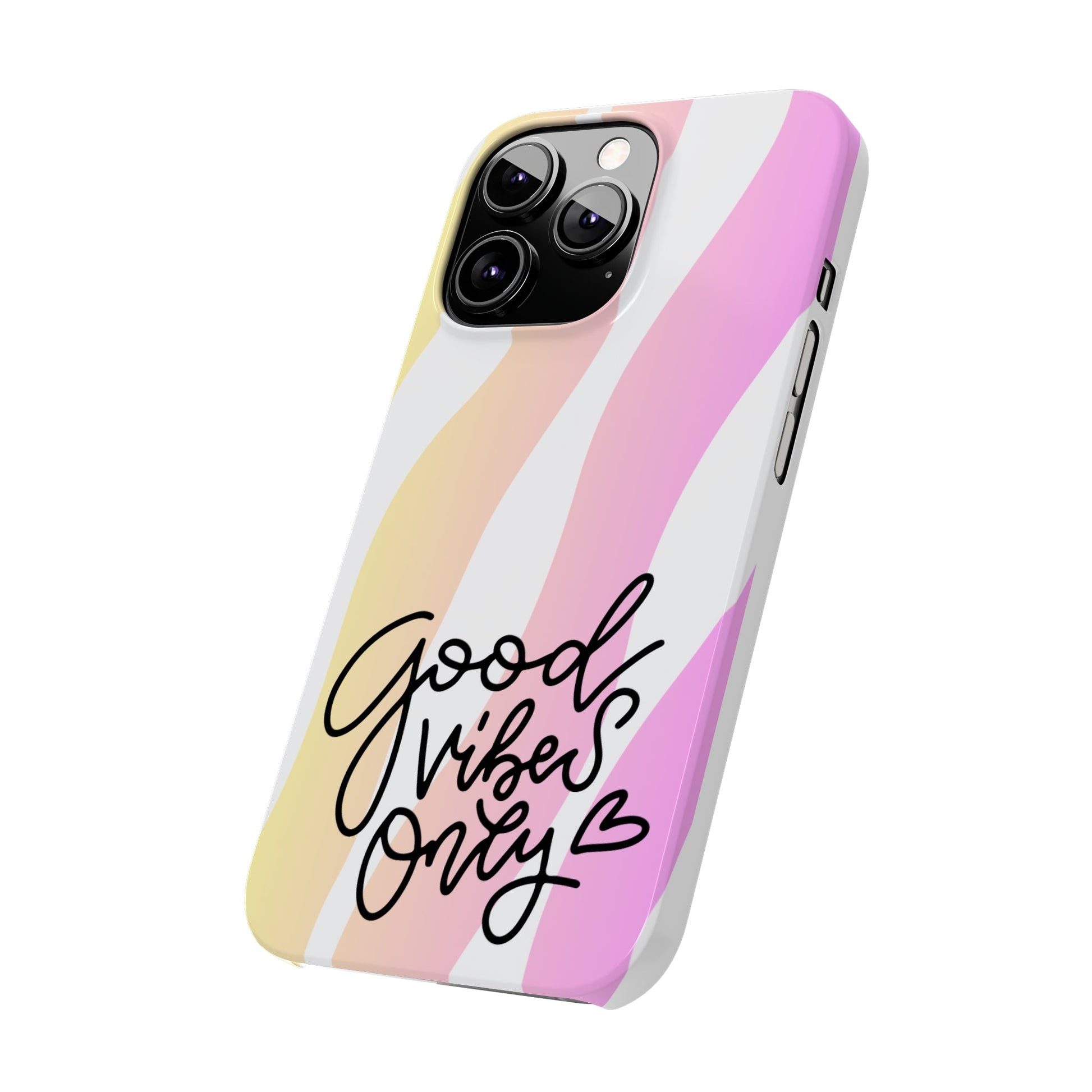 Good Vibes Only Pink Zebra iPhone Case - Stylish and Positive Protective Cover - Eddy and Rita