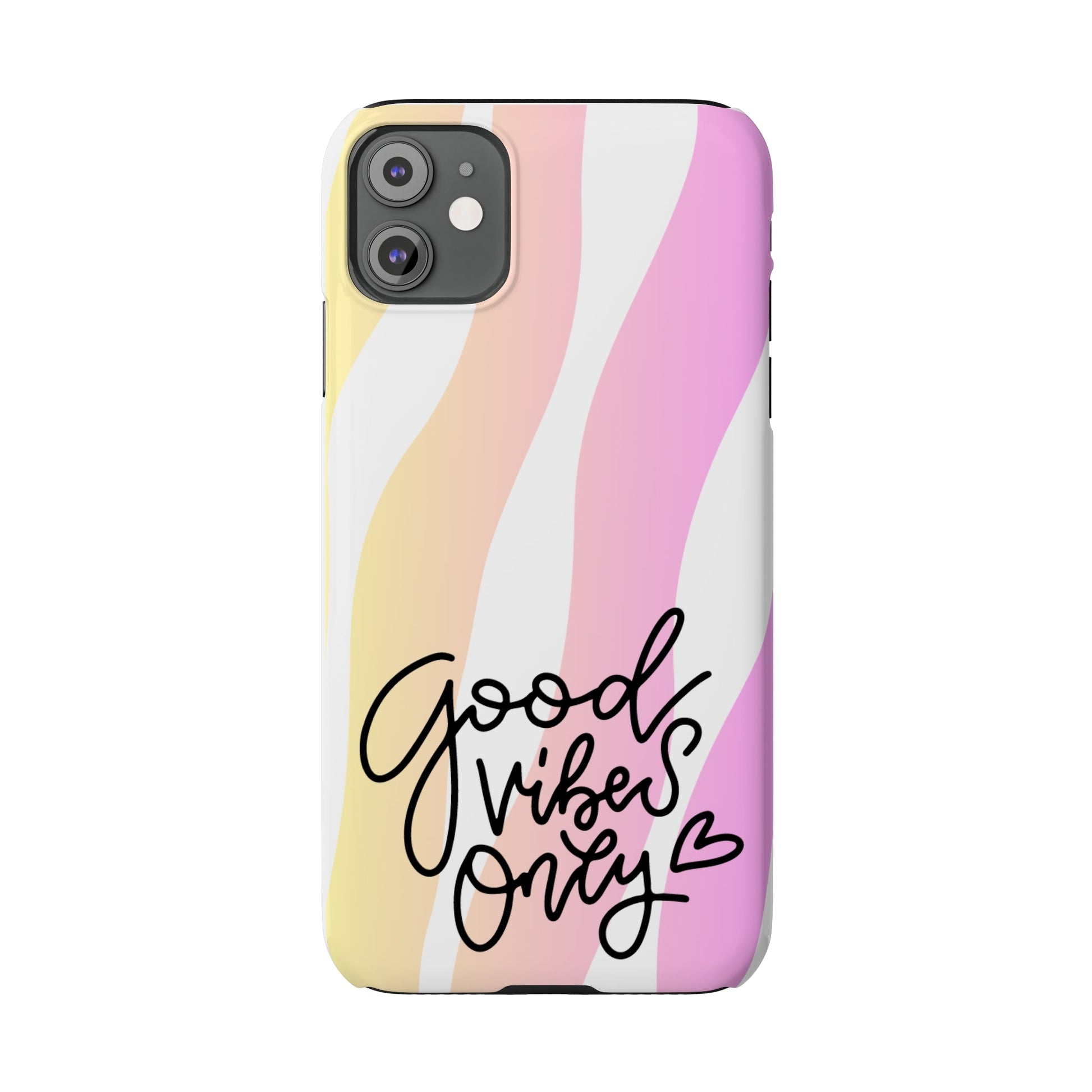 Good Vibes Only Pink Zebra iPhone Case - Stylish and Positive Protective Cover - Eddy and Rita