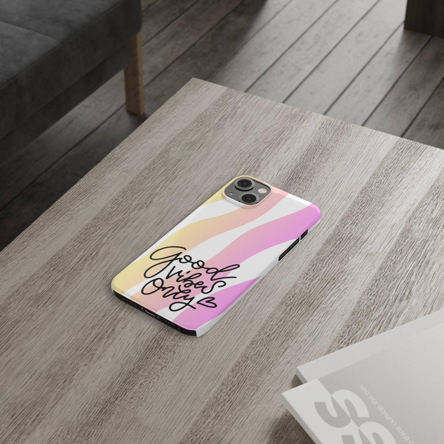 Good Vibes Only Pink Zebra iPhone Case - Stylish and Positive Protective Cover - Eddy and Rita