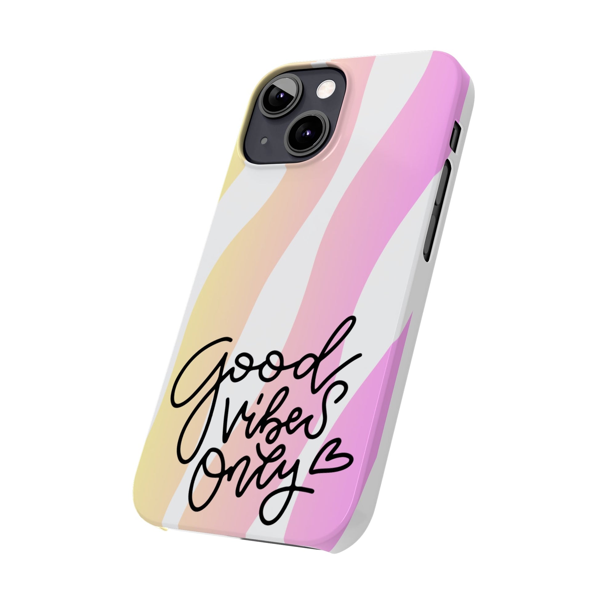 Good Vibes Only Pink Zebra iPhone Case - Stylish and Positive Protective Cover - Eddy and Rita