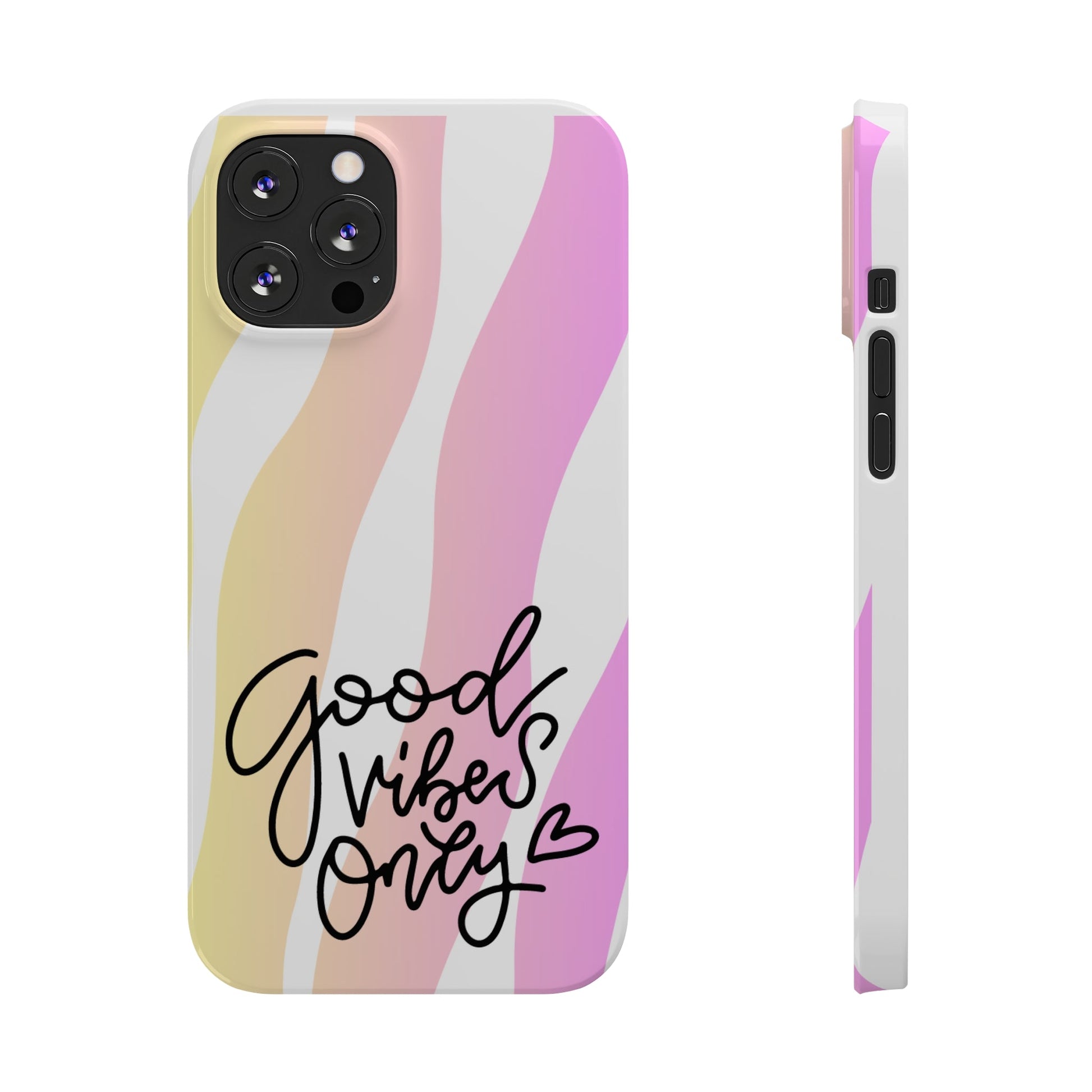 Good Vibes Only Pink Zebra iPhone Case - Stylish and Positive Protective Cover - Eddy and Rita