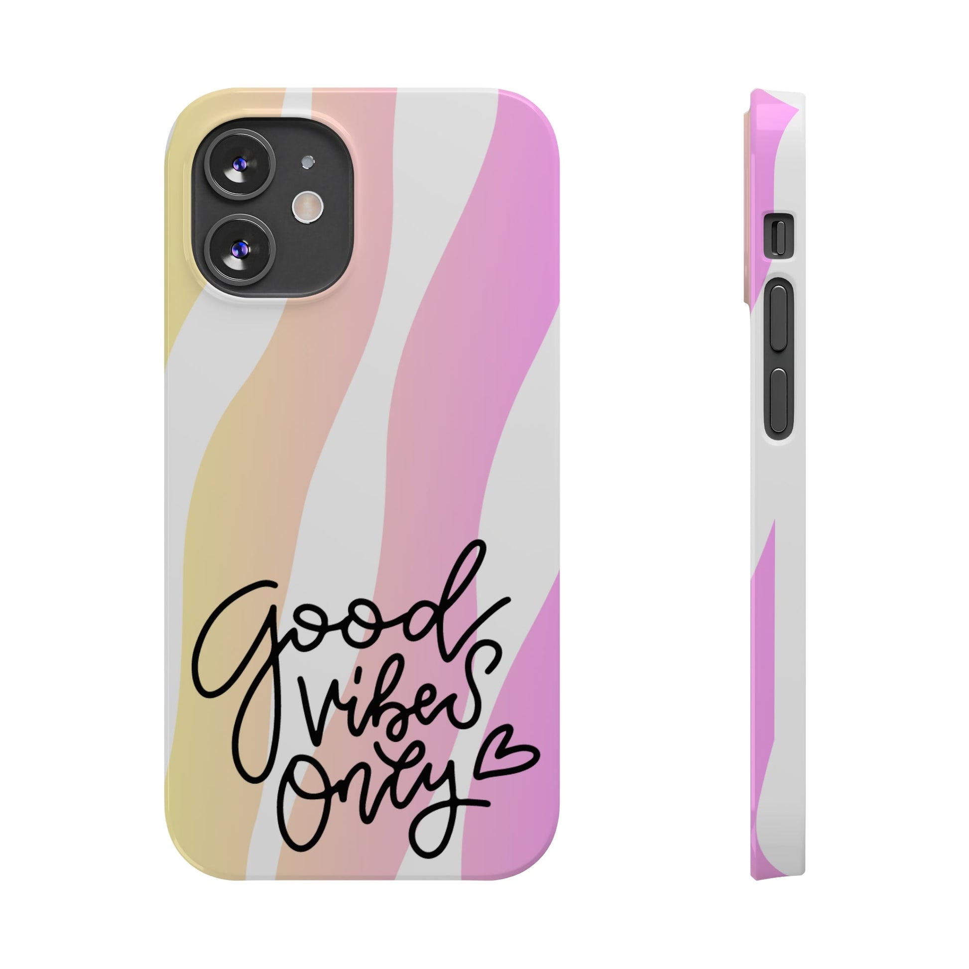 Good Vibes Only Pink Zebra iPhone Case - Stylish and Positive Protective Cover - Eddy and Rita