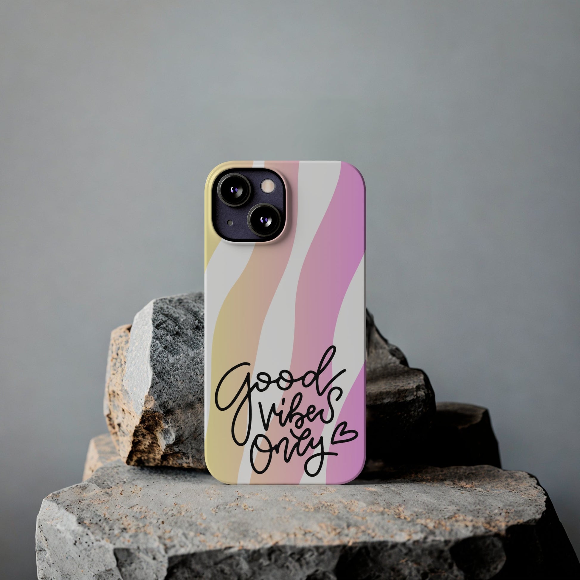 Good Vibes Only Pink Zebra iPhone Case - Stylish and Positive Protective Cover - Eddy and Rita