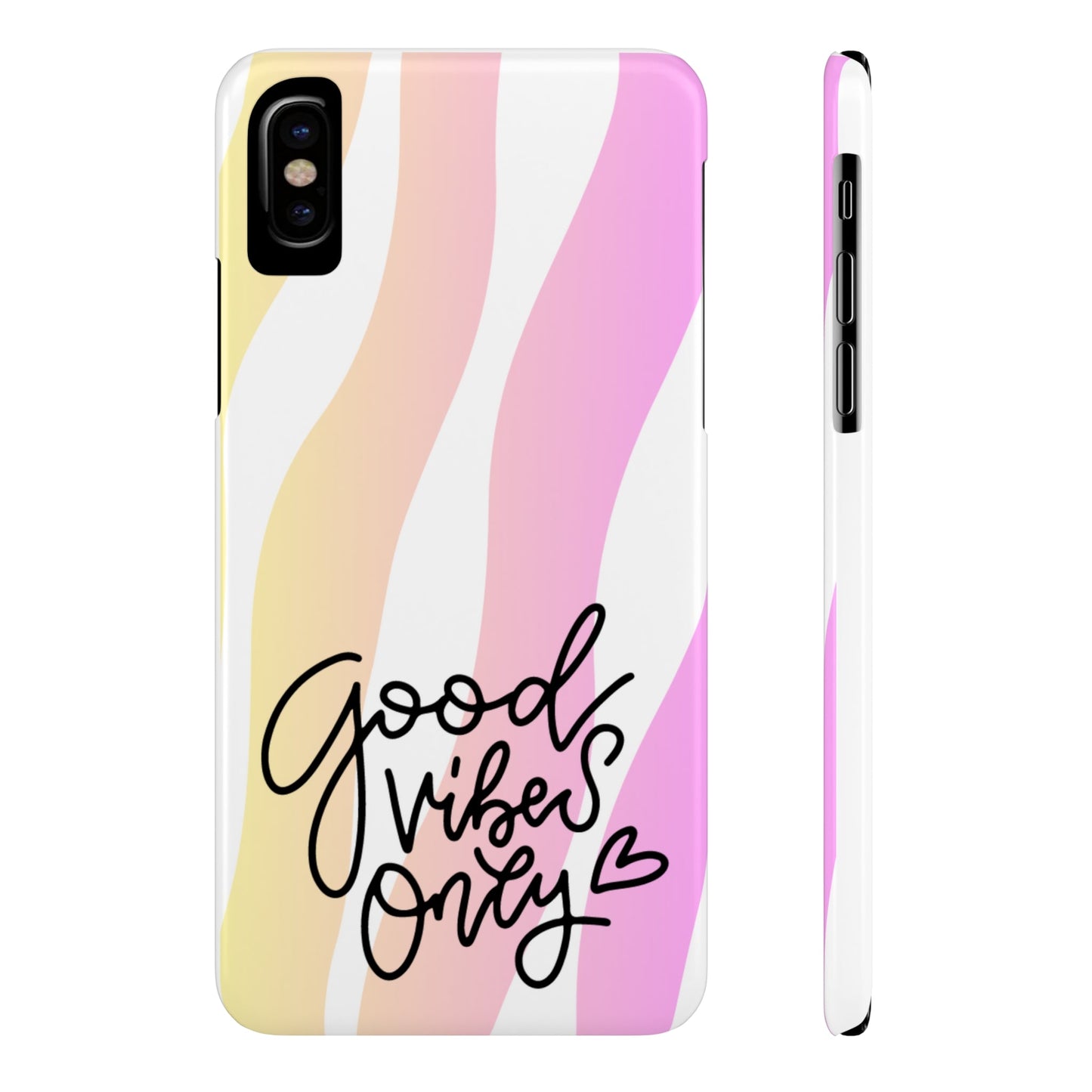 Good Vibes Only Pink Zebra iPhone Case - Stylish and Positive Protective Cover - Eddy and Rita