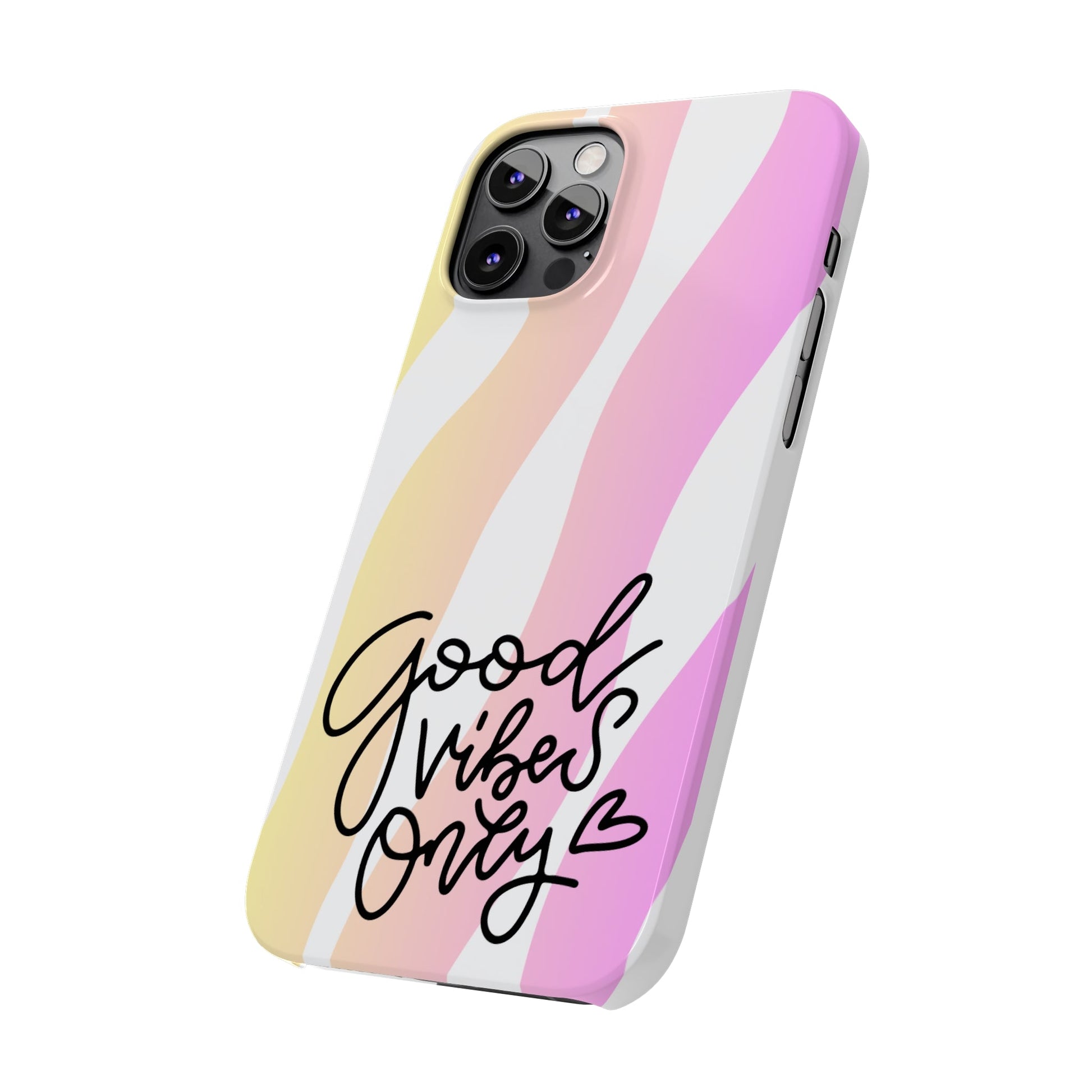 Good Vibes Only Pink Zebra iPhone Case - Stylish and Positive Protective Cover - Eddy and Rita