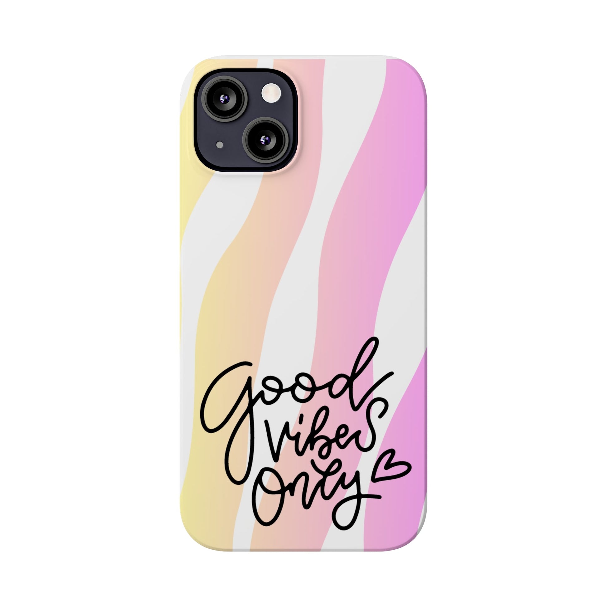 Good Vibes Only Pink Zebra iPhone Case - Stylish and Positive Protective Cover - Eddy and Rita