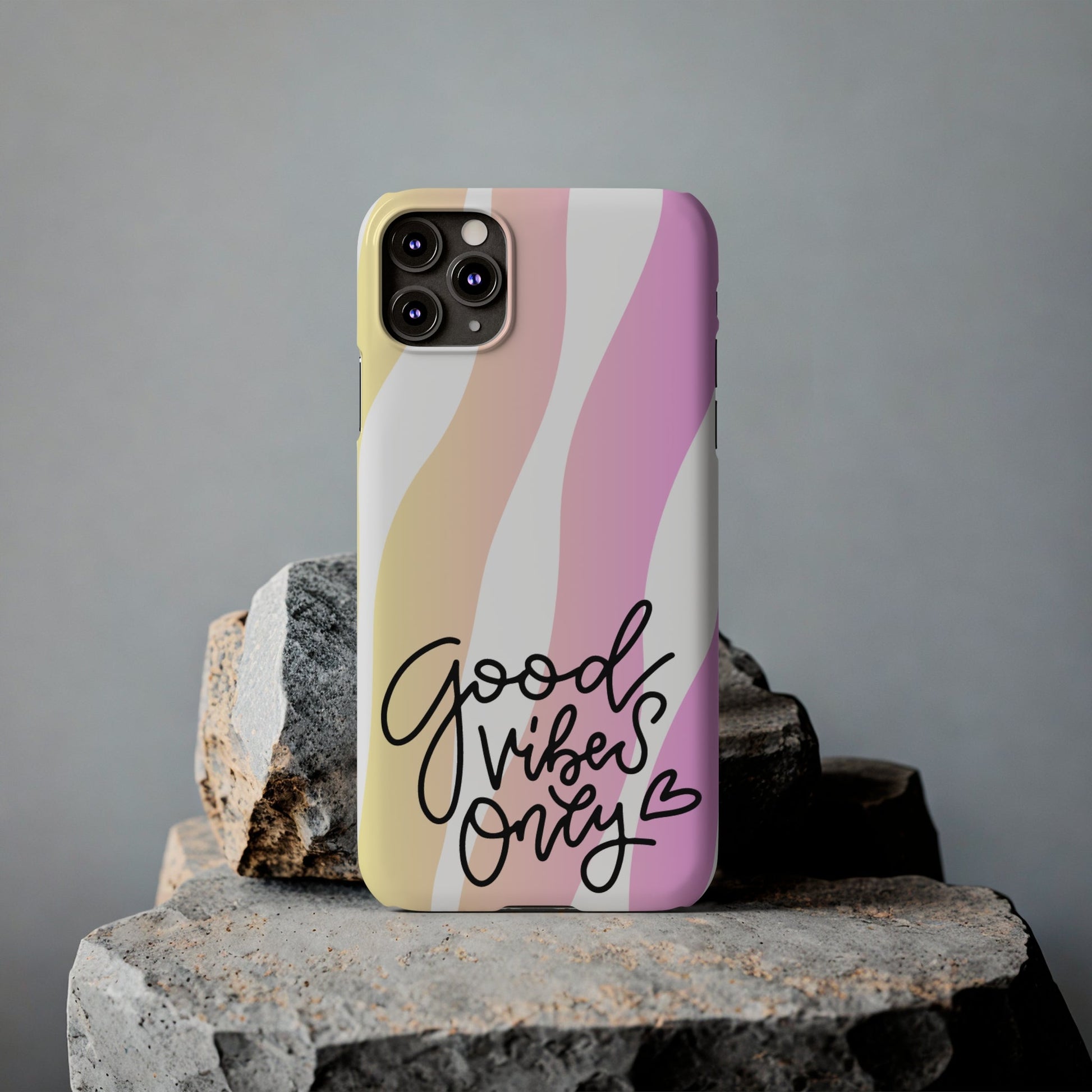 Good Vibes Only Pink Zebra iPhone Case - Stylish and Positive Protective Cover - Eddy and Rita