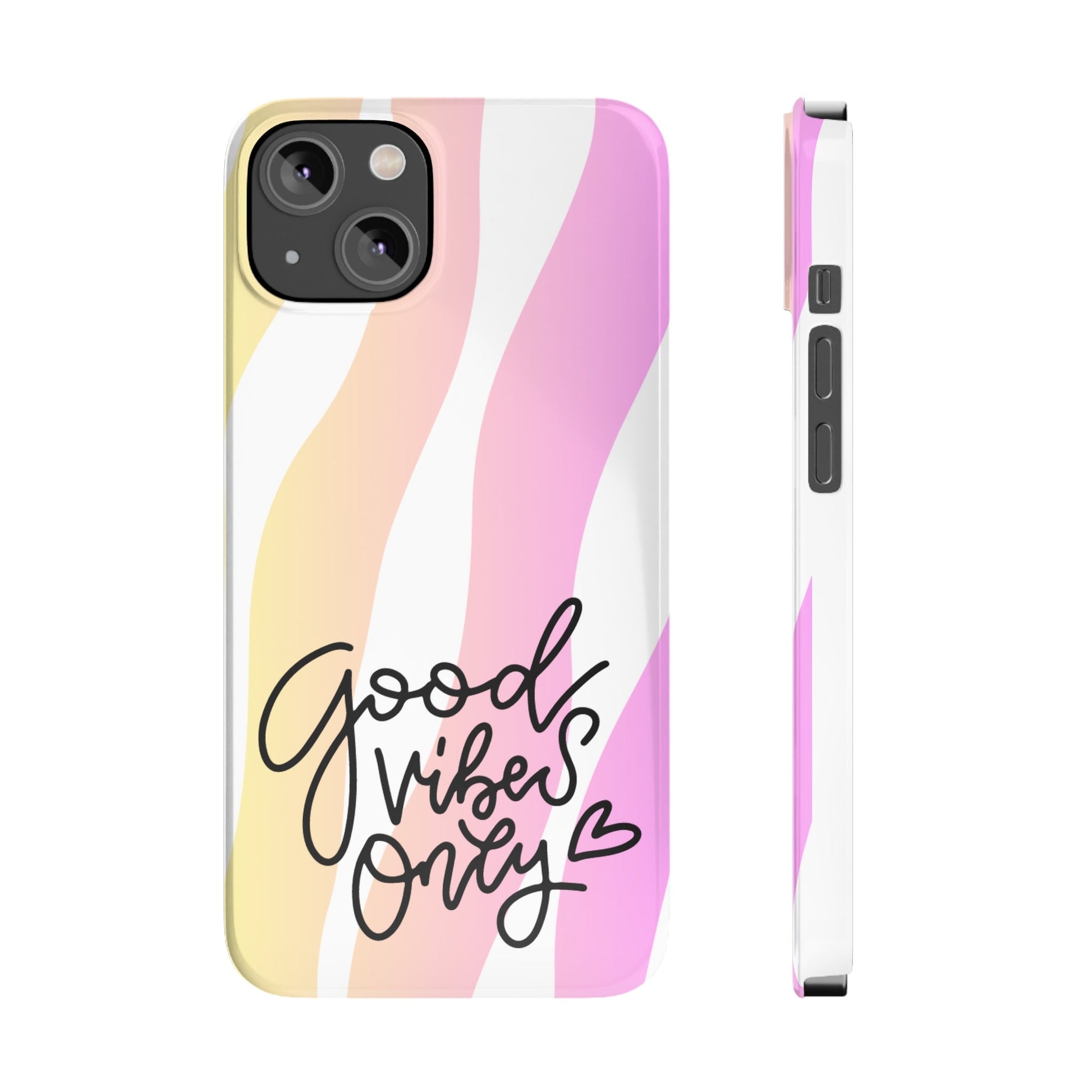 Good Vibes Only Pink Zebra iPhone Case - Stylish and Positive Protective Cover - Eddy and Rita