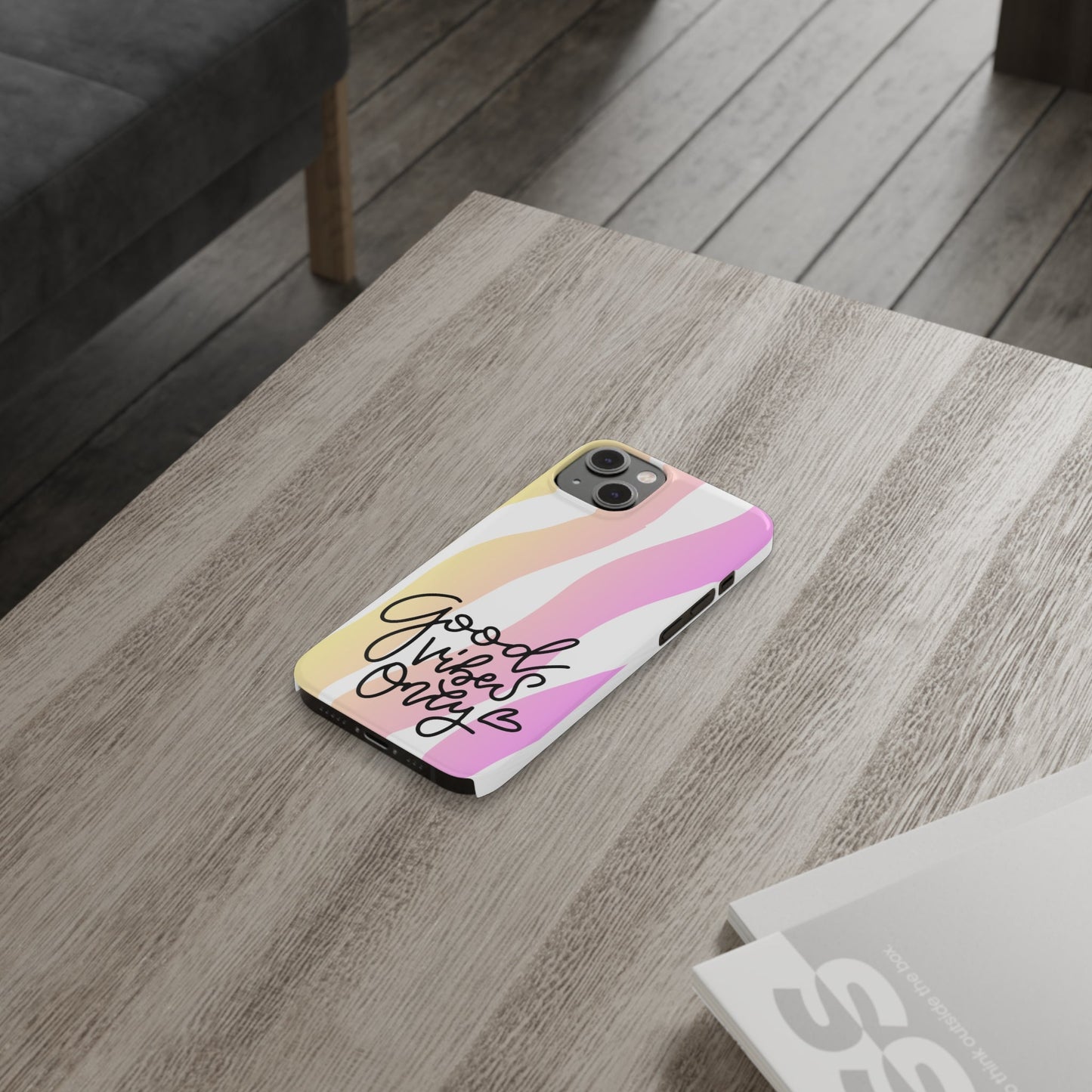 Good Vibes Only Pink Zebra iPhone Case - Stylish and Positive Protective Cover - Eddy and Rita