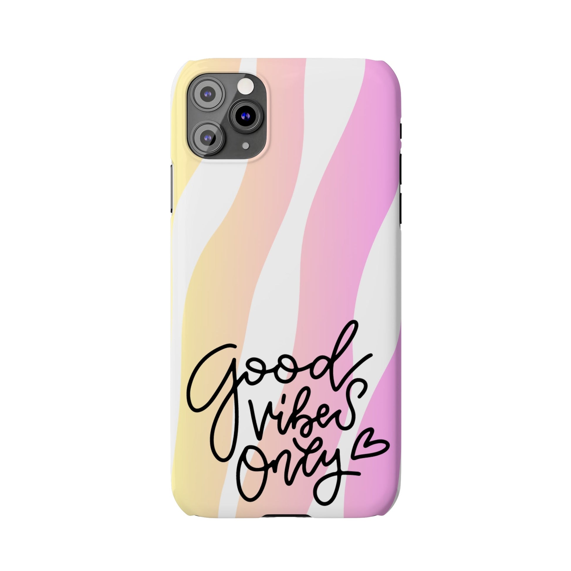 Good Vibes Only Pink Zebra iPhone Case - Stylish and Positive Protective Cover - Eddy and Rita