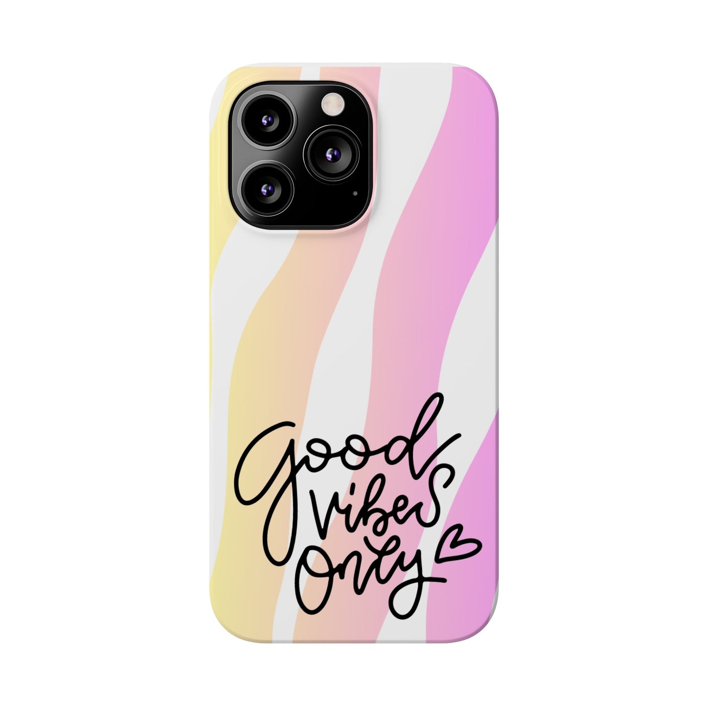 Good Vibes Only Pink Zebra iPhone Case - Stylish and Positive Protective Cover - Eddy and Rita