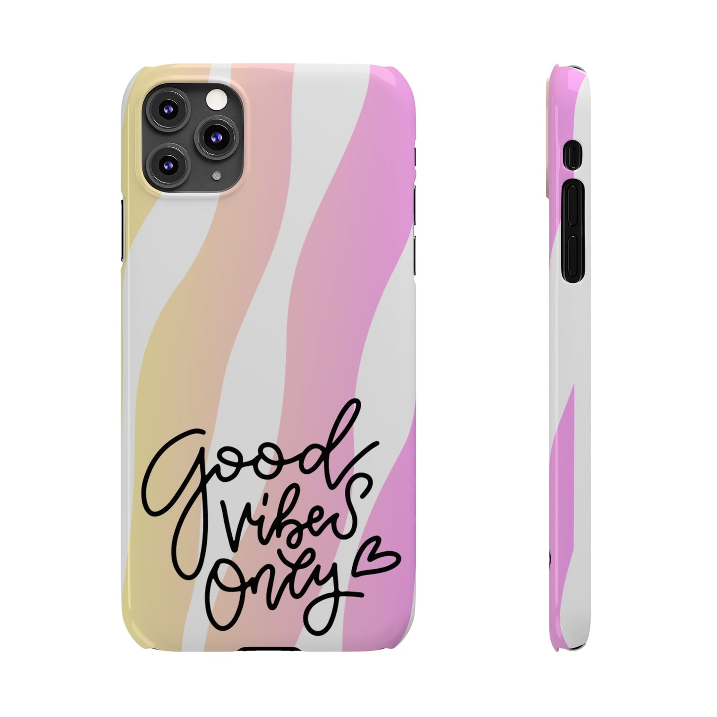 Good Vibes Only Pink Zebra iPhone Case - Stylish and Positive Protective Cover - Eddy and Rita