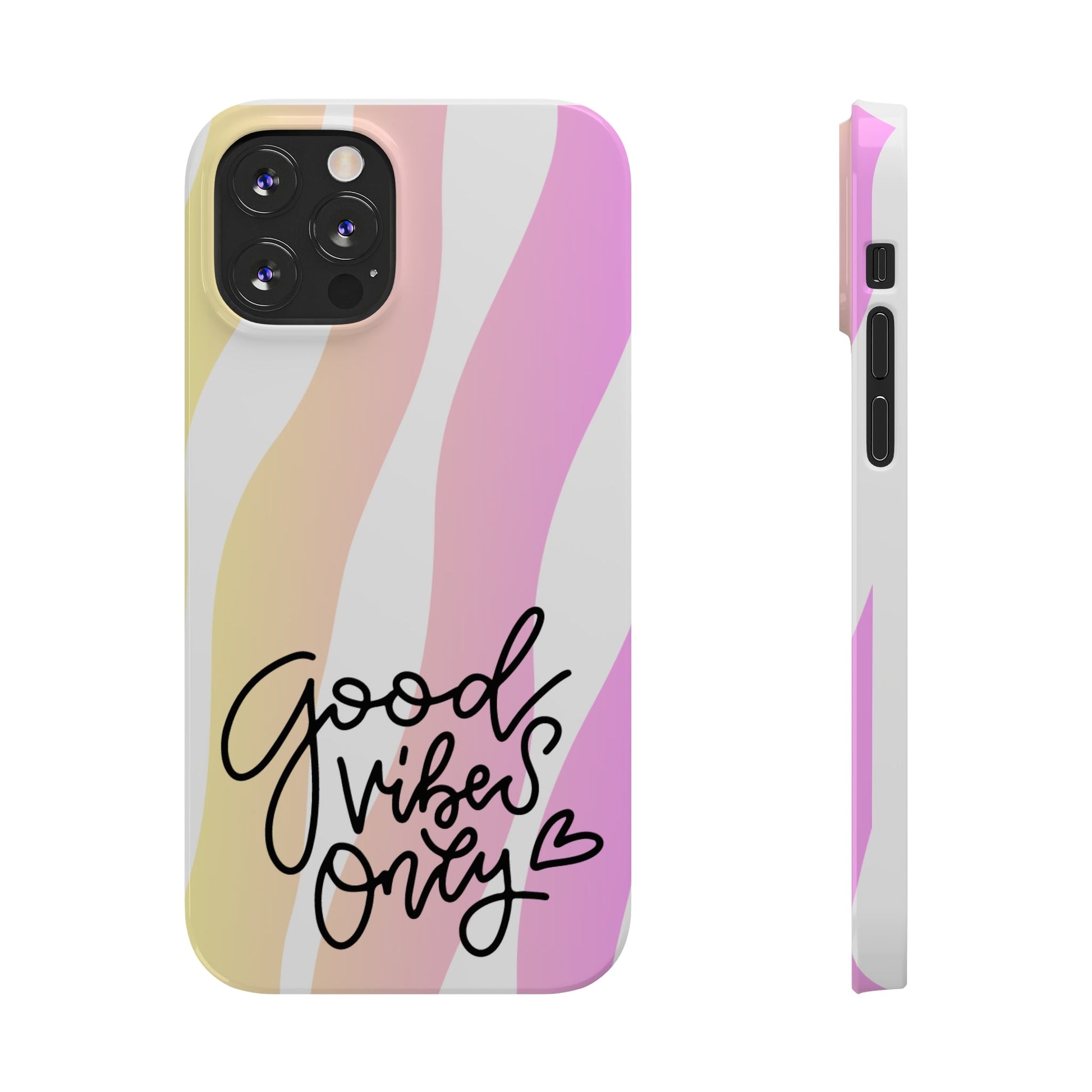 Good Vibes Only Pink Zebra iPhone Case - Stylish and Positive Protective Cover - Eddy and Rita