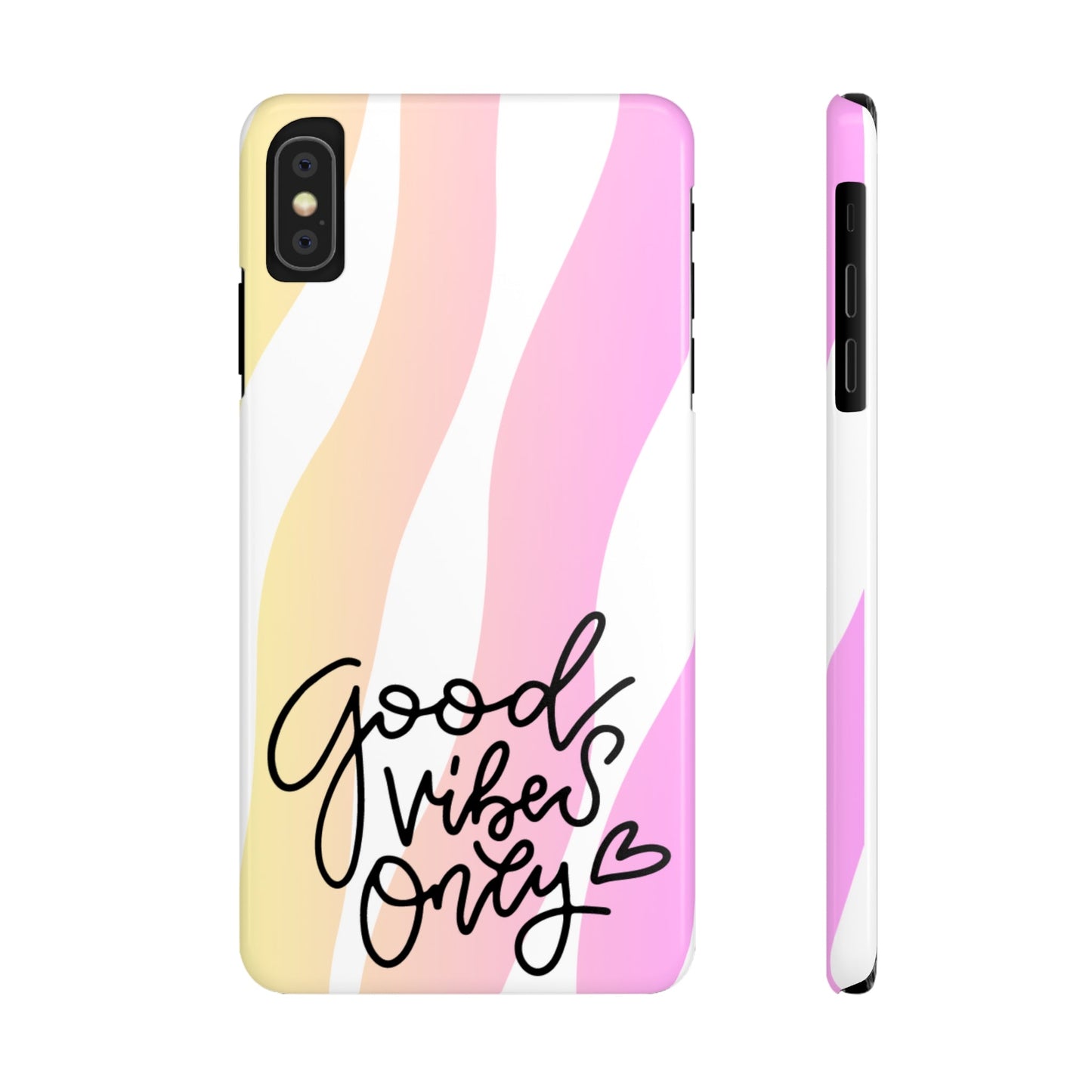 Good Vibes Only Pink Zebra iPhone Case - Stylish and Positive Protective Cover - Eddy and Rita