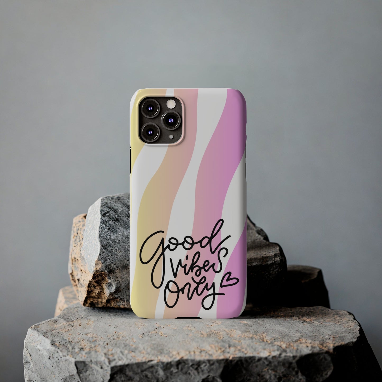 Good Vibes Only Pink Zebra iPhone Case - Stylish and Positive Protective Cover - Eddy and Rita