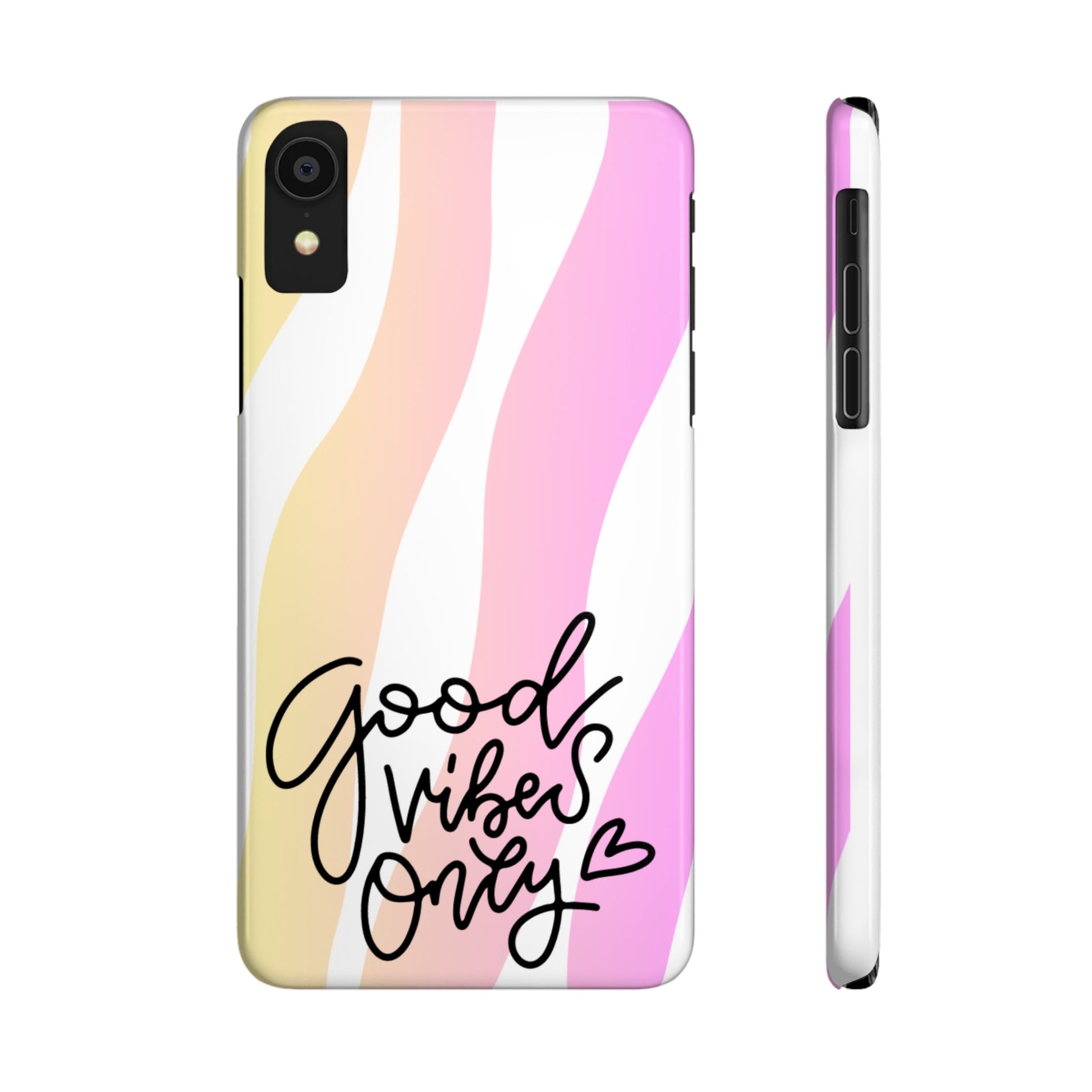 Good Vibes Only Pink Zebra iPhone Case - Stylish and Positive Protective Cover - Eddy and Rita