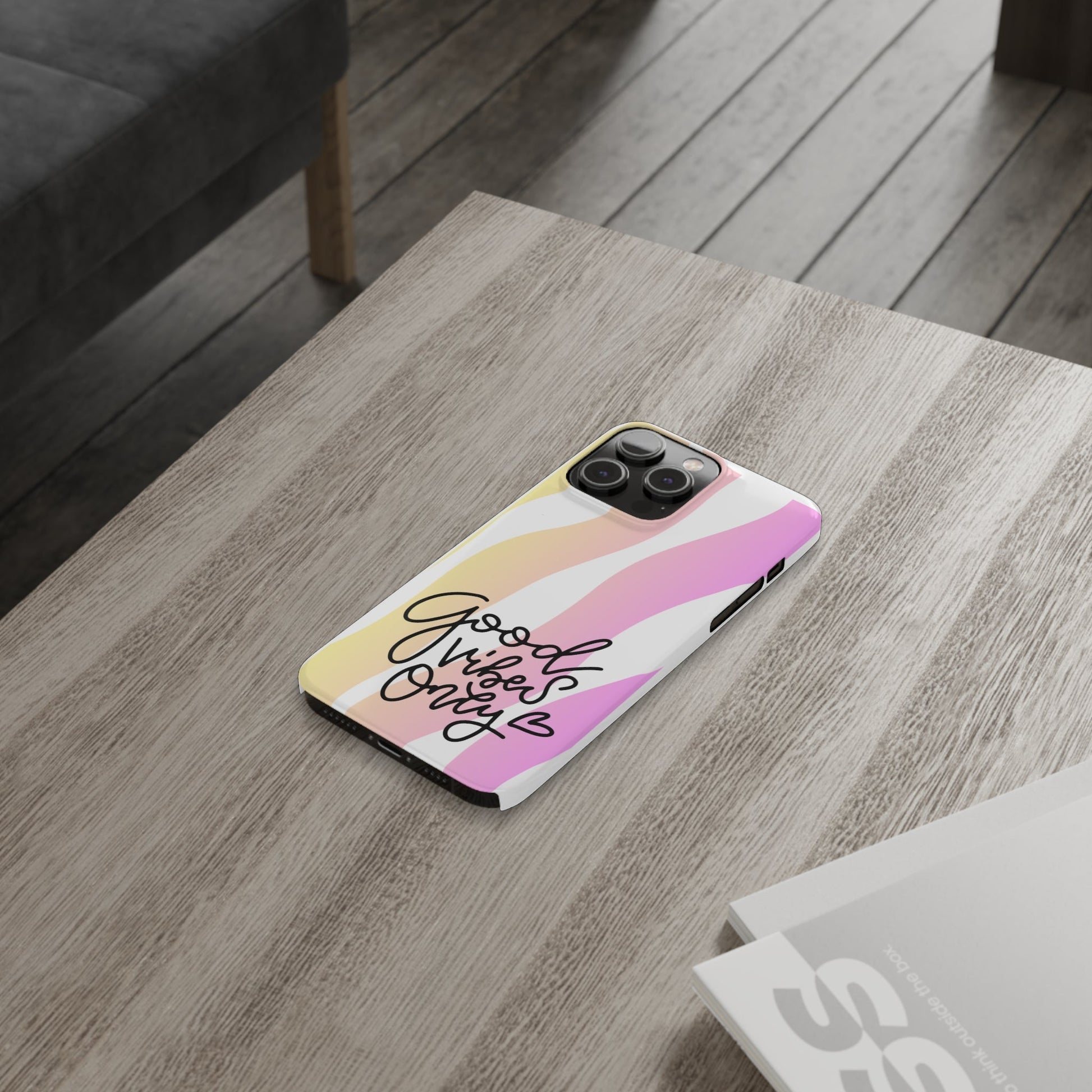 Good Vibes Only Pink Zebra iPhone Case - Stylish and Positive Protective Cover - Eddy and Rita