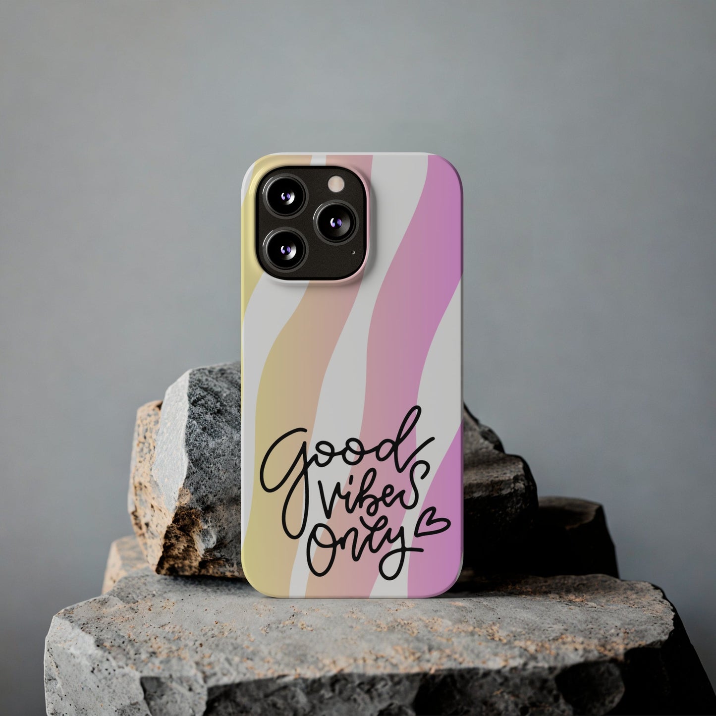 Good Vibes Only Pink Zebra iPhone Case - Stylish and Positive Protective Cover - Eddy and Rita