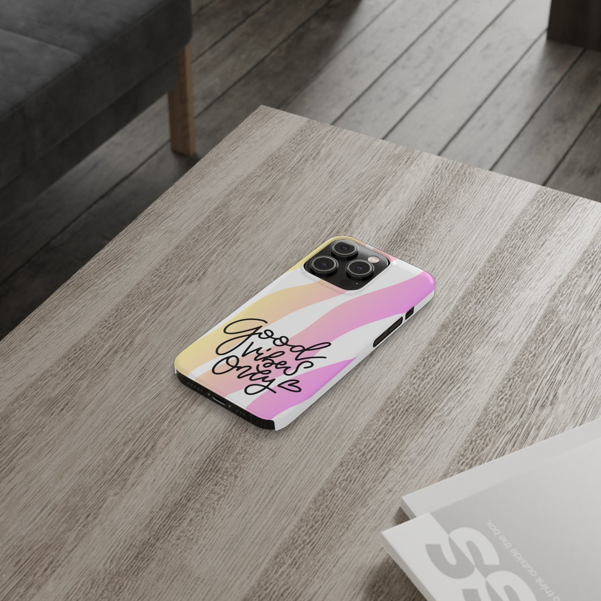 Good Vibes Only Pink Zebra iPhone Case - Stylish and Positive Protective Cover - Eddy and Rita