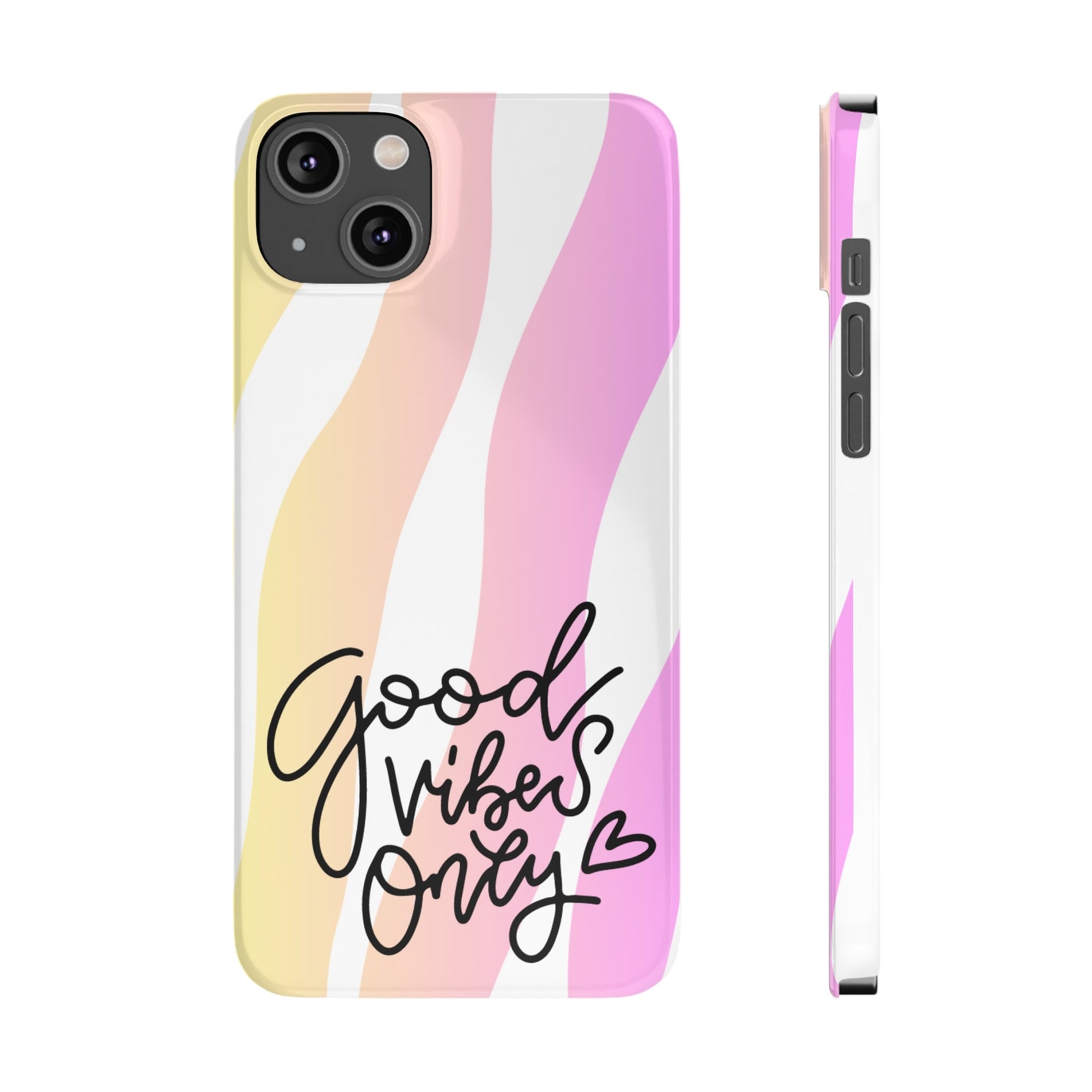 Good Vibes Only Pink Zebra iPhone Case - Stylish and Positive Protective Cover - Eddy and Rita