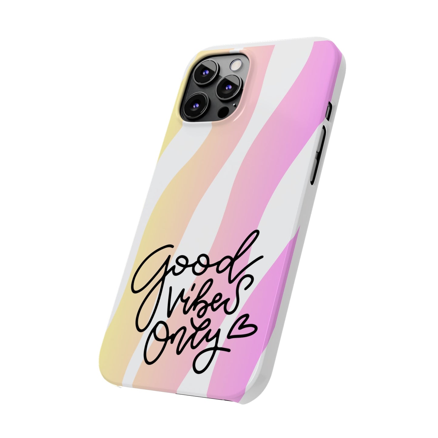 Good Vibes Only Pink Zebra iPhone Case - Stylish and Positive Protective Cover - Eddy and Rita