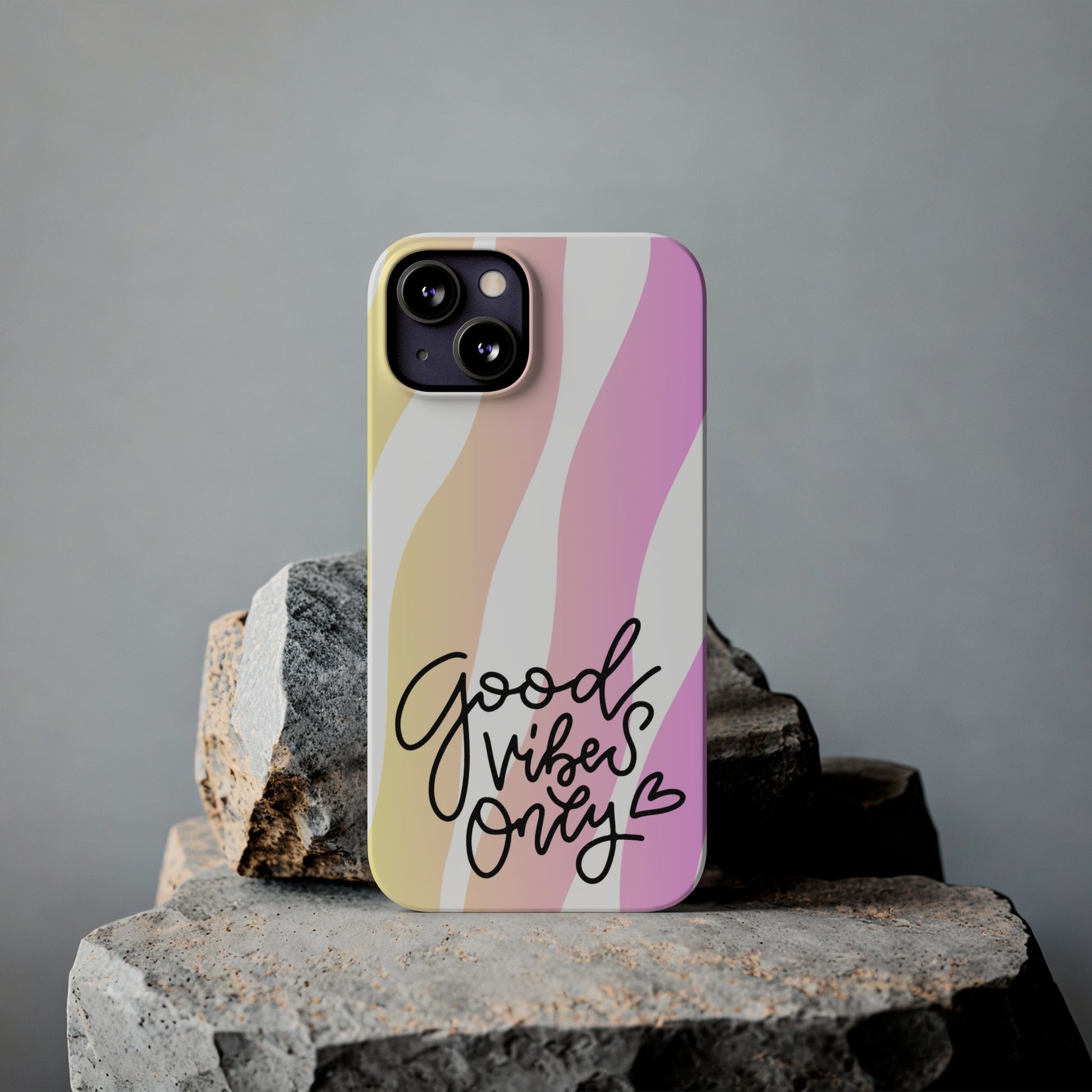 Good Vibes Only Pink Zebra iPhone Case - Stylish and Positive Protective Cover - Eddy and Rita