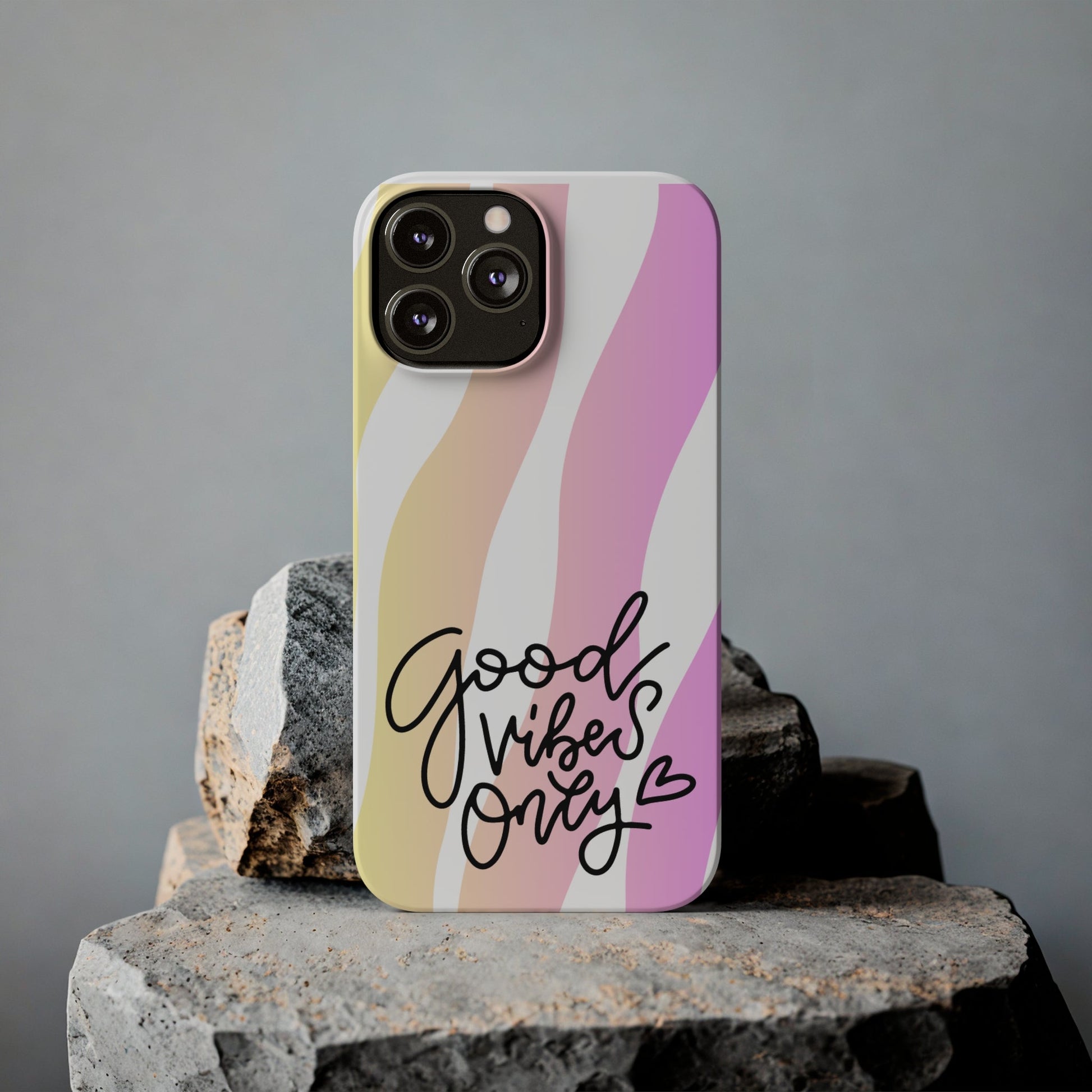 Good Vibes Only Pink Zebra iPhone Case - Stylish and Positive Protective Cover - Eddy and Rita