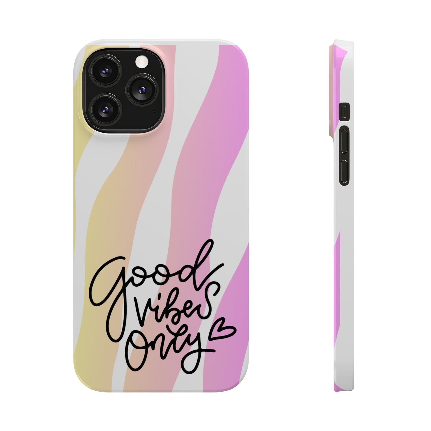 Good Vibes Only Pink Zebra iPhone Case - Stylish and Positive Protective Cover - Eddy and Rita