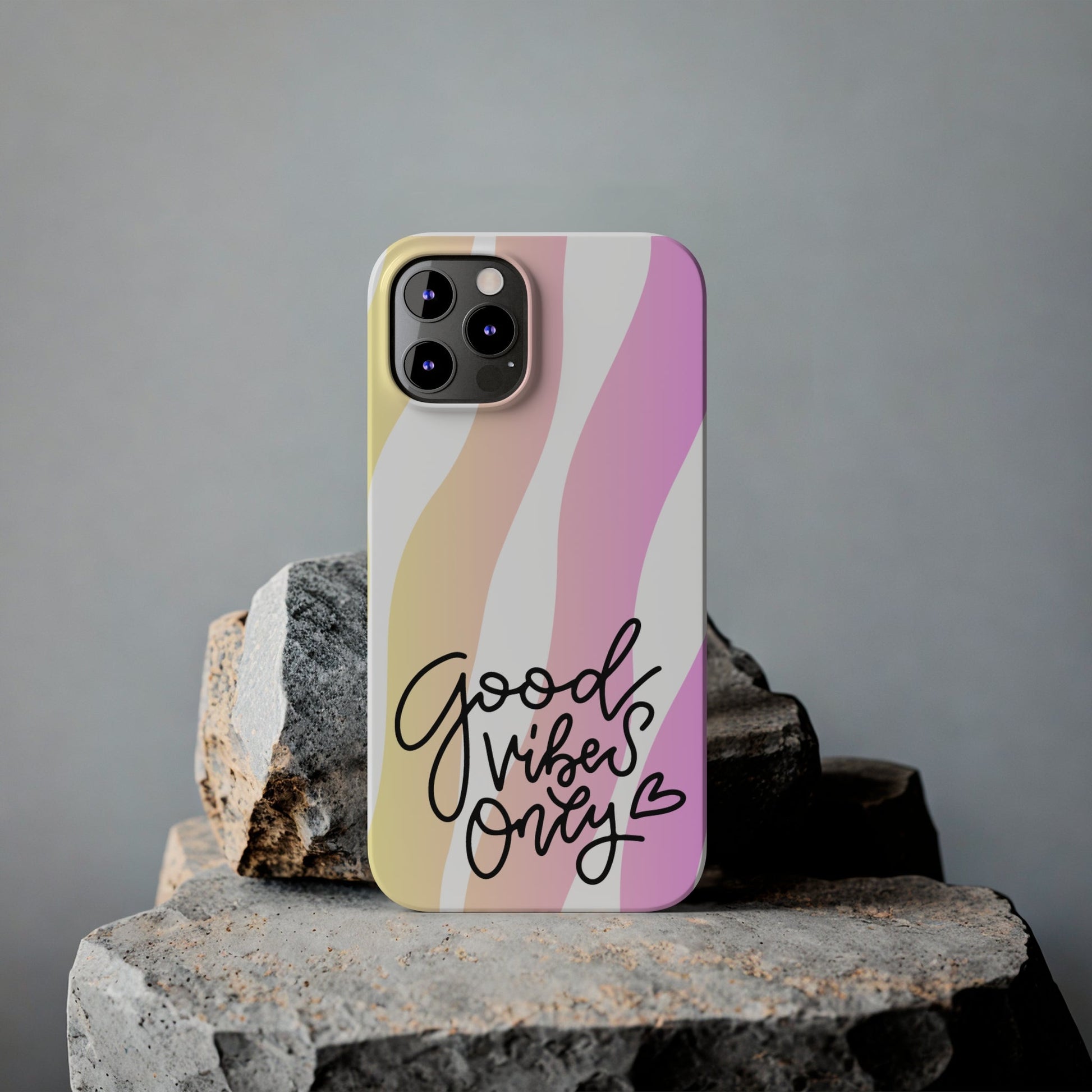 Good Vibes Only Pink Zebra iPhone Case - Stylish and Positive Protective Cover - Eddy and Rita