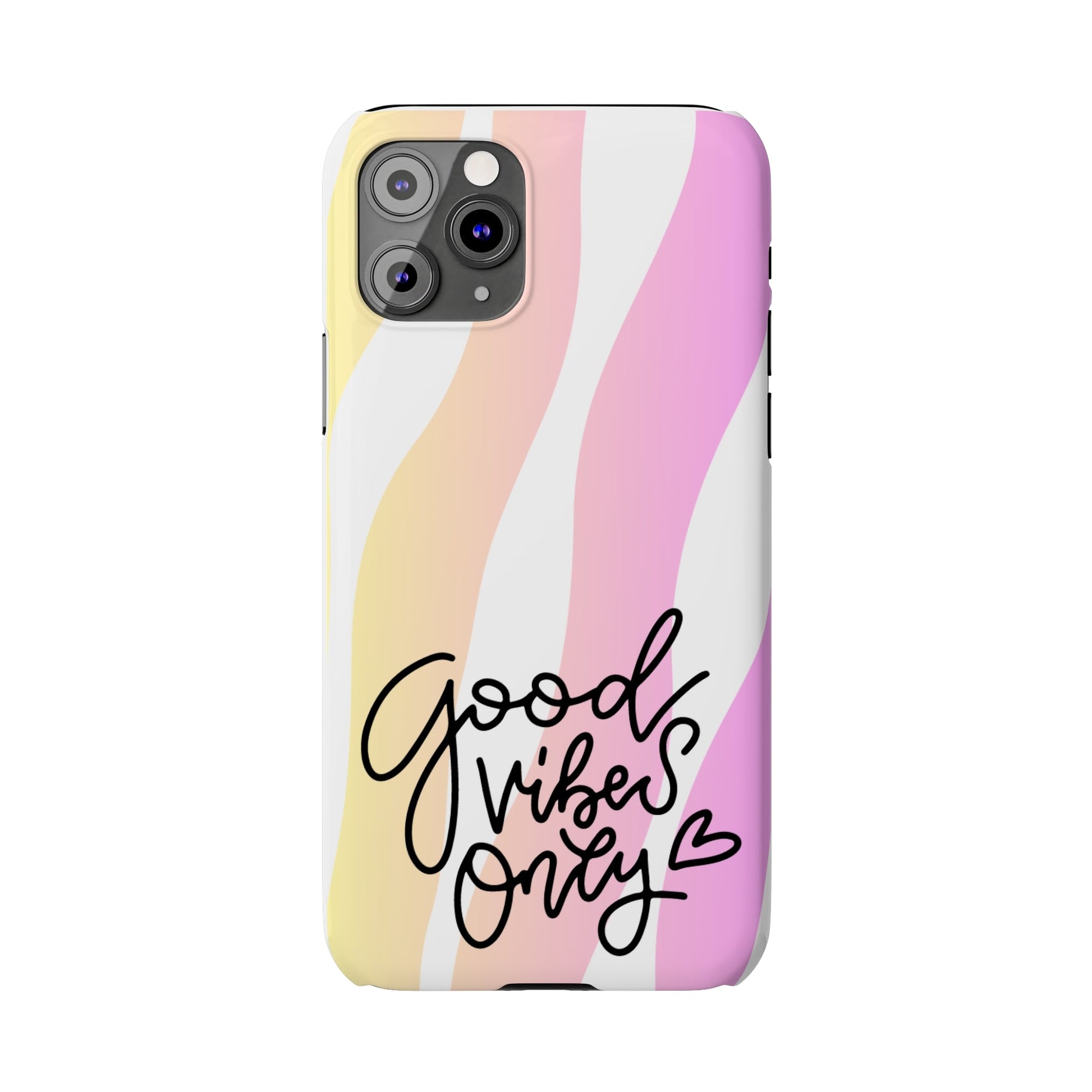 Good Vibes Only Pink Zebra iPhone Case - Stylish and Positive Protective Cover - Eddy and Rita