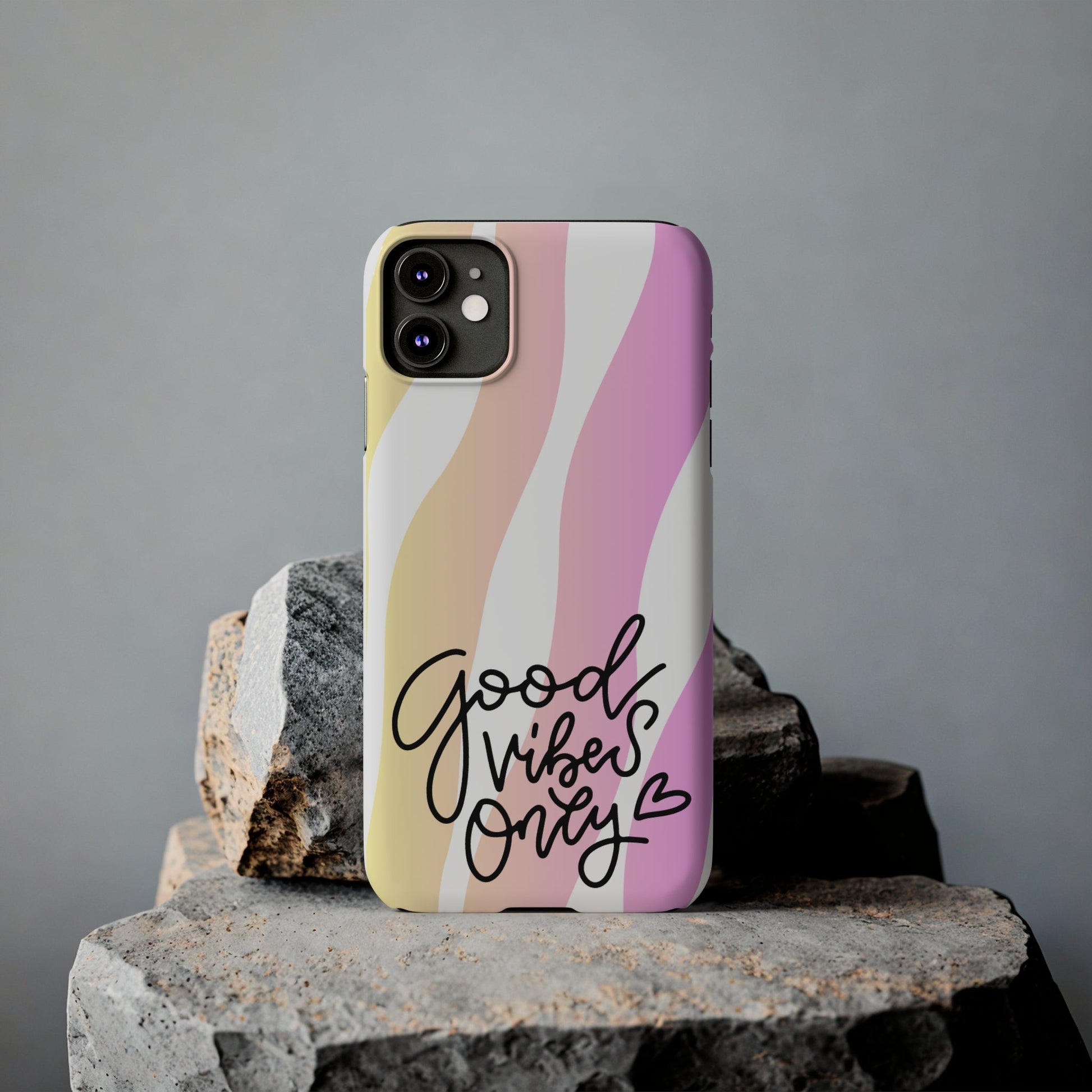 Good Vibes Only Pink Zebra iPhone Case - Stylish and Positive Protective Cover - Eddy and Rita