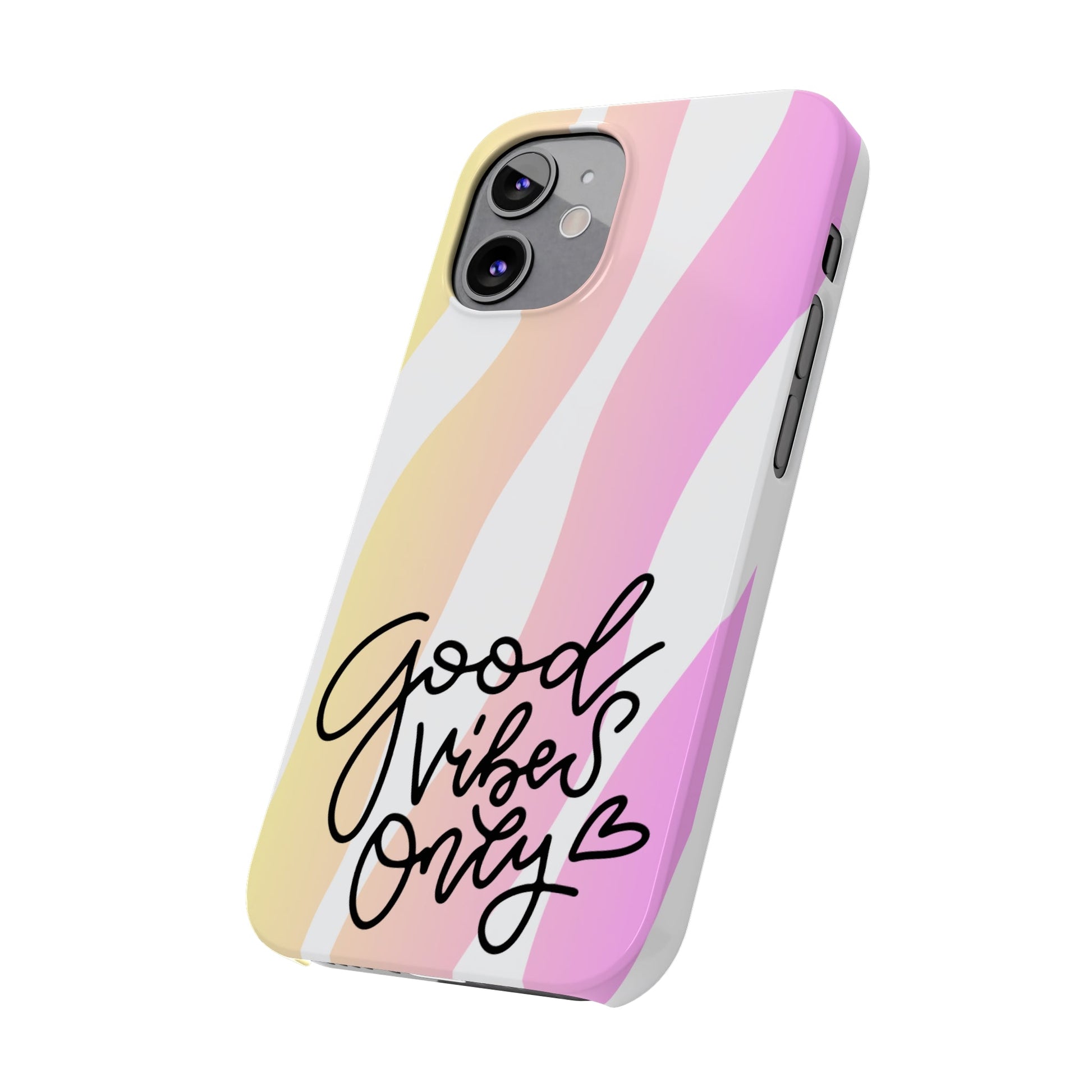 Good Vibes Only Pink Zebra iPhone Case - Stylish and Positive Protective Cover - Eddy and Rita